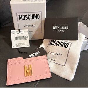 Moschino Pink Key Card Holder Sleek Design